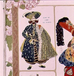 Aide-de-camp du Shah, costume pour la production de Diaghilev du ballet Shéhérazade, 1910